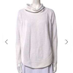 Vince White Side-Zip Cowl Neck Sweater
